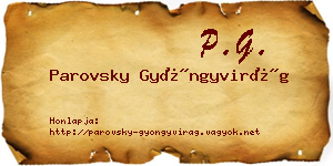 Parovsky Gyöngyvirág névjegykártya